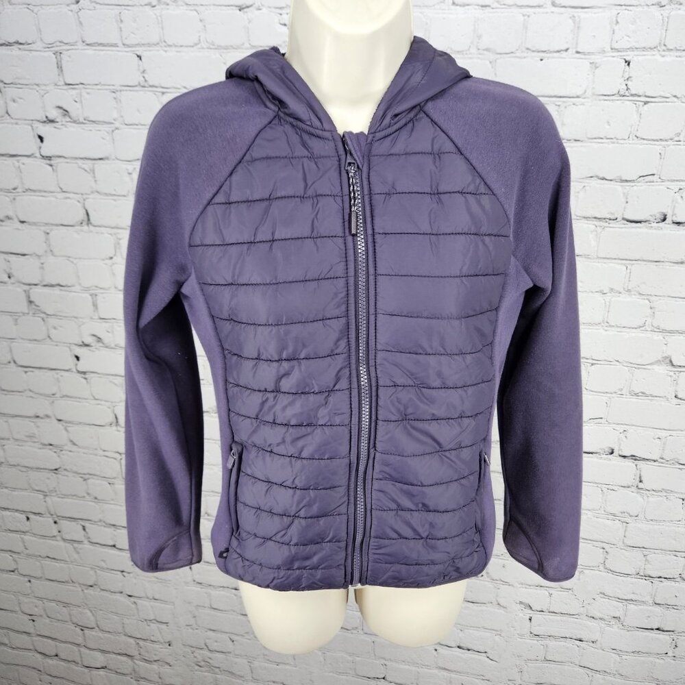 Athleta Girl Purple Hooded Insulated Thumbholes Full Zip Jacket Girls Large L 12